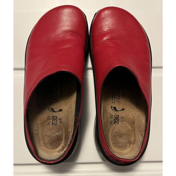 Birkenstock Tatami Red Leather Clogs Slip On Mules Comfort Size EU 36 US 5-5.5 - Picture 4 of 11